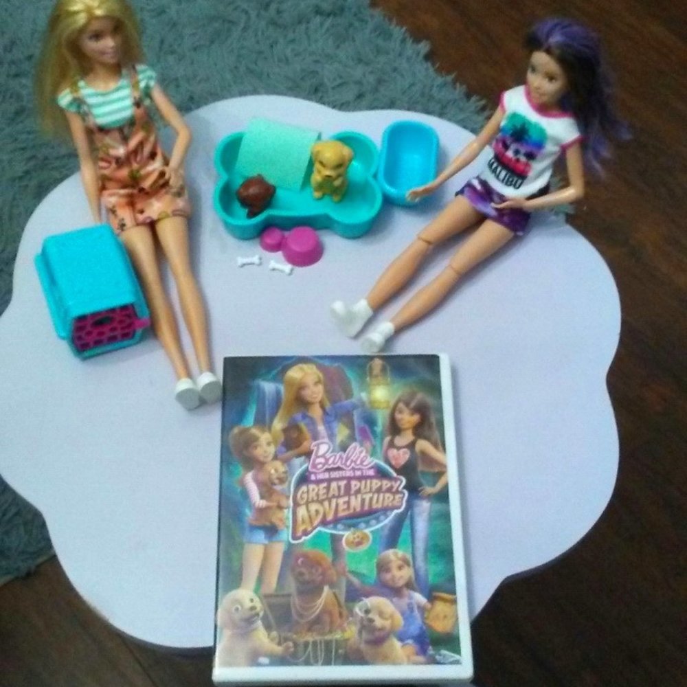 Barbie doll and DVD set - Barbie and her Sisters in the Great Puppy Adventure